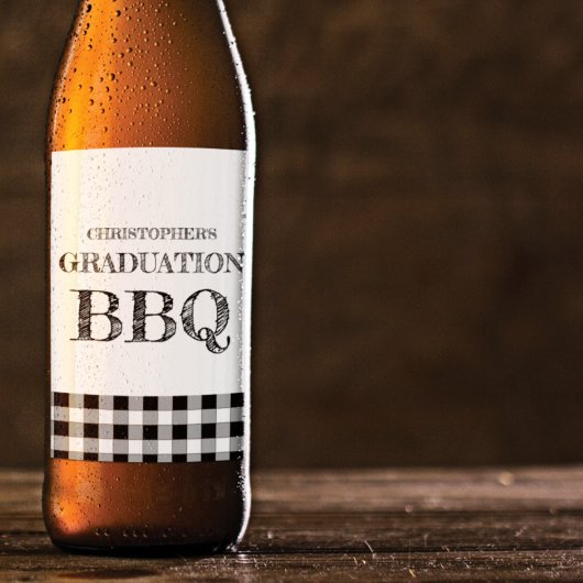Afsluitend BBQ geruit Bier Etiket