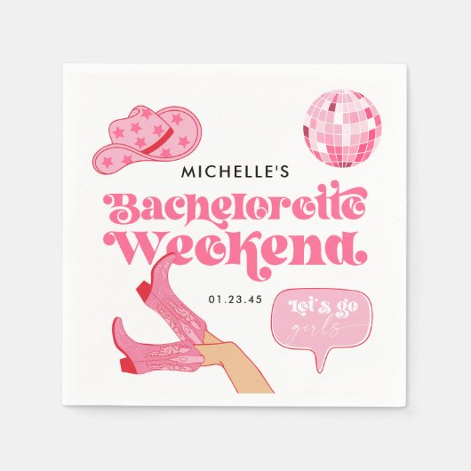 Afsluitend Disco Rodeo Meidenavond Servet (Voorkant)