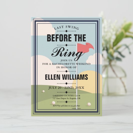 Afsluitend Golfweekend Feest voor de Bruid Kaart (Staand voorkant)