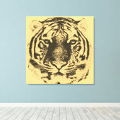 Afsluitend portret van de grote tijger canvas afdruk (Insitu (Houten vloer))