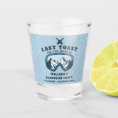 Afsluitend vrijgezellenweekend skioord weekend shot glas (Voorkant)