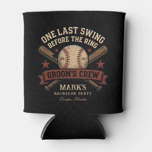 Afsluitende Baseball Bachelorparty Blikjeskoeler (Voorkant)