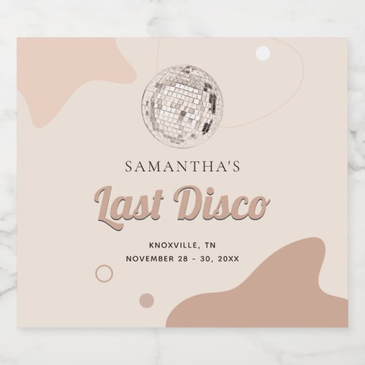 Afsluitende Disco Retro Meidenavakantie Vriendinne Sparkling Wijnetiket (Enkel label)