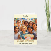 Afsluitende klas van de basisschool van het kind kaart (Voorkant)