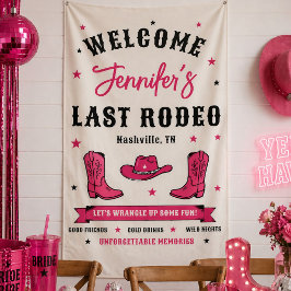 Afsluitende rodeo van de bruid: verwelkoming vrijg spandoek