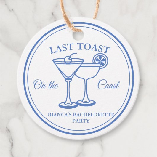 Afsluitende toast aan de kust Bachelorette-weekend Bedankjes Labels (Voorkant)