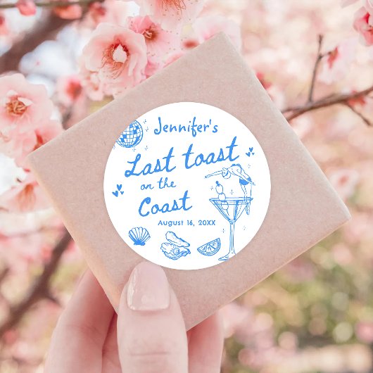 Afsluitende Toast Aan De Kust Bachelorette Weekend Ronde Sticker