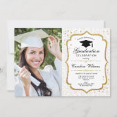 Afsluitfeest met foto - Wit goud Kaart (Voorkant)