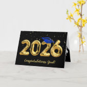 Afsluiting 2026 Met Blauwe Mut En Confetti Kaart (Gele Bloem)