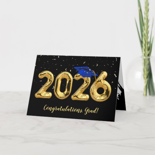 Afsluiting 2026 Met Blauwe Mut En Confetti Kaart (Voorkant)