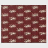 Afsluiting 2026 Vonken op Maroon Cadeaupapier (Vlak)