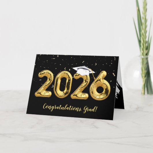 Afsluiting 2026 Witte Mut op Gouden Ballon Kaart (Voorkant)