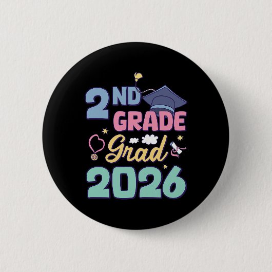 Afsluiting 2e klas 2026 Trots Afgestudeerde Tweede Ronde Button 5,7 Cm (Voorkant)
