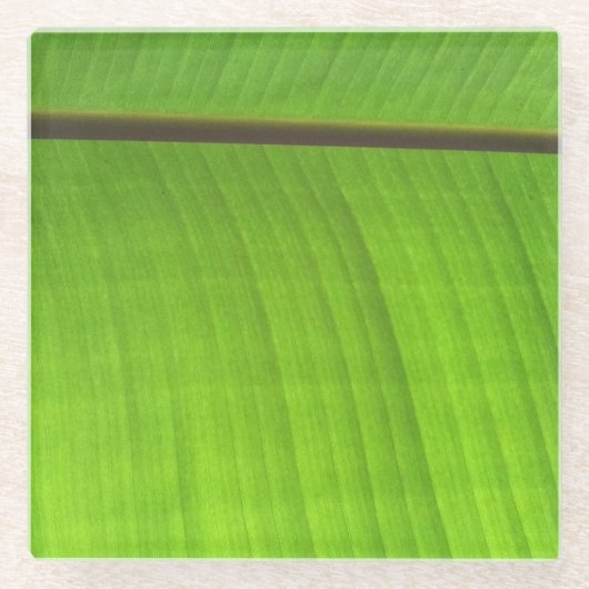 Afsluiting Banana Leaf Glazen Onderzetter (Voorkant)