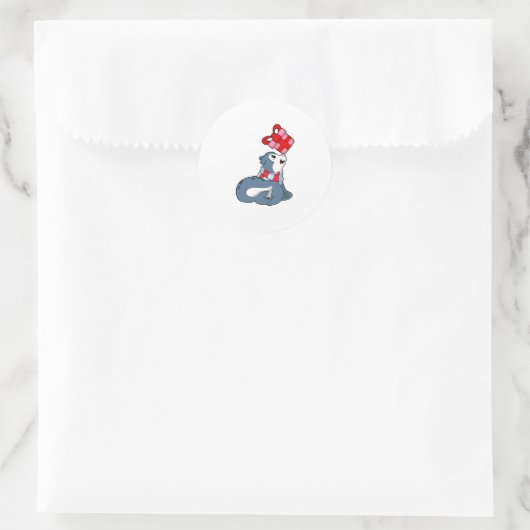 Afsluiting met cadeau ronde sticker (Tas)