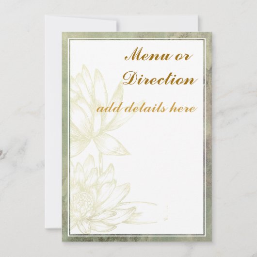 Afsluiting of menukaart kaart (Voorkant)