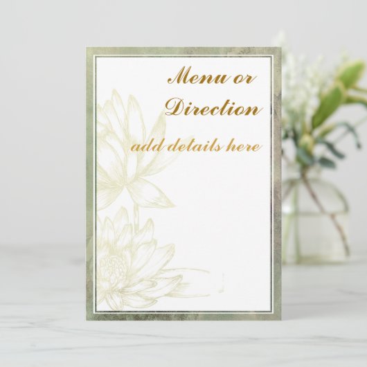 Afsluiting of menukaart kaart (Staand voorkant)