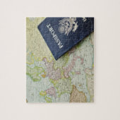 Afsluiting paspoort op Europese kaart Legpuzzel (Verticaal)