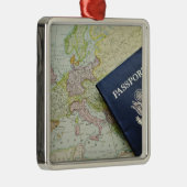 Afsluiting paspoort op Europese kaart Metalen Ornament (Rechts)