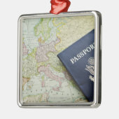 Afsluiting paspoort op Europese kaart Metalen Ornament (Links)