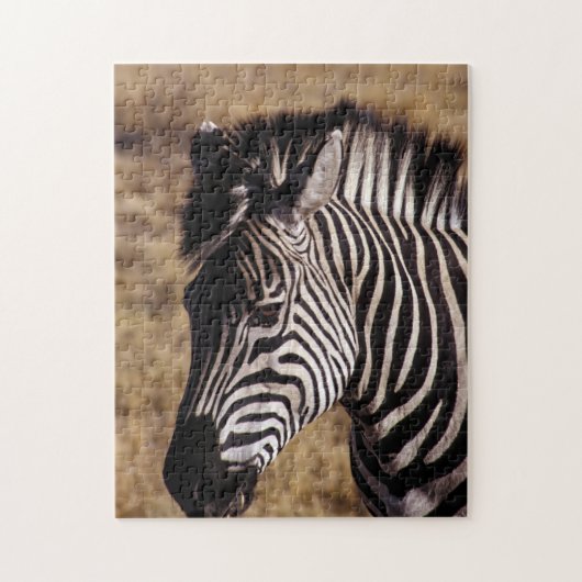 Afsluiting portret van een Zebra - Zimbabwe, Afrik Legpuzzel (Verticaal)