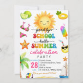 Afsluiting School Hallo Zomer Feest Uitnodiging (Voorkant)