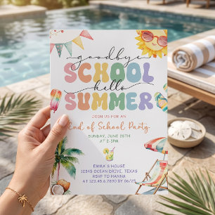 Afsluiting school Hallo zomer uitnodiging