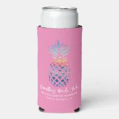 Afsluiting van vrijgezellenfeest met ananas  seltzer blikjeskoeler (Seltzer Voorkant)