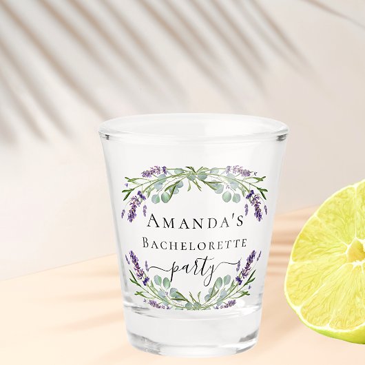 Afsluiting vrijgezellenfeest lavendel eucalyptus g shot glas
