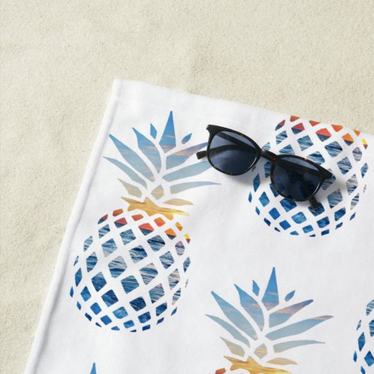 Afsluiting vrijgezellenfeest Wit Blauw Ananas Strandlaken (In situ)