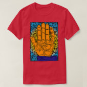 Afsluitingen van de linkerhand t-shirt (Design voorkant)