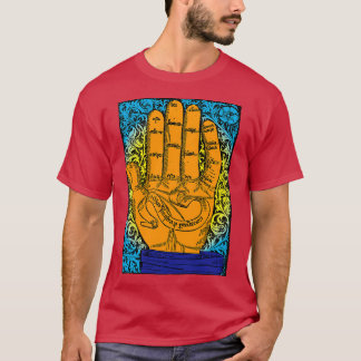 Afsluitingen van de linkerhand t-shirt