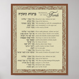 Afsluitingen van de Torah Hebreeuws en Engels op B Poster