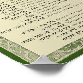 Afsluitingen van de Torah Hebreeuws en Engels over Poster (Hoek)