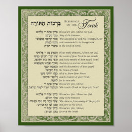 Afsluitingen van de Torah Hebreeuws en Engels over Poster