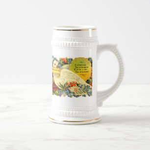 Afsluitingen van een hond ~ op witte stein bierpul