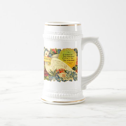 Afsluitingen van een hond ~ op witte stein bierpul (Rechts)