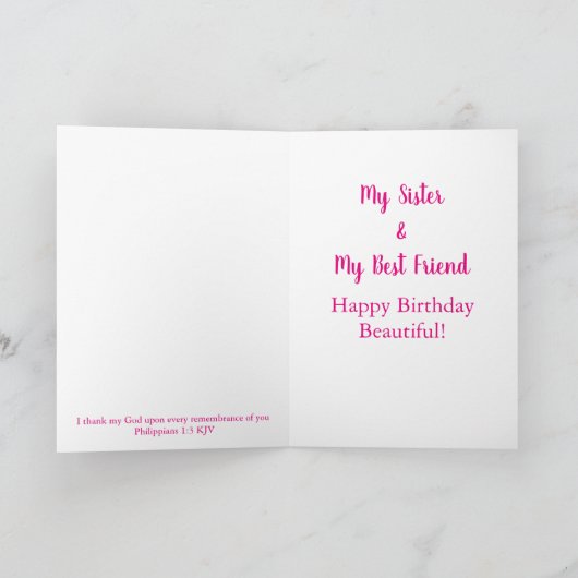 Afsluitingen | Zuster Birthday Card Kaart (Binnen)