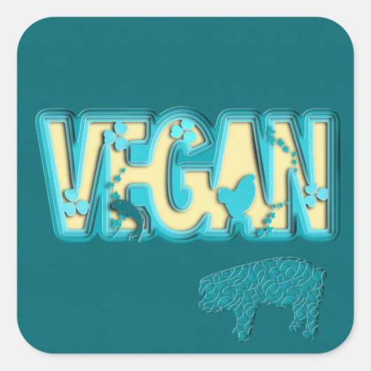 Afsnijden van veen papier vierkante sticker (Voorkant)
