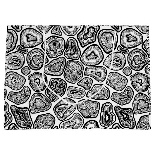 Afsnijdsels in zwart-wit groot cadeauzakje (Voorkant)