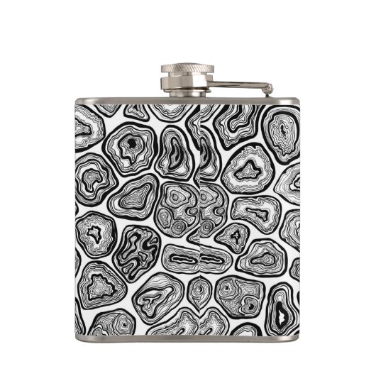 Afsnijdsels in zwart-wit heupfles (Achterkant)