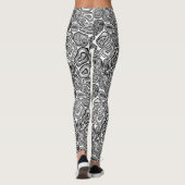 Afsnijdsels in zwart-wit leggings (Achterkant)
