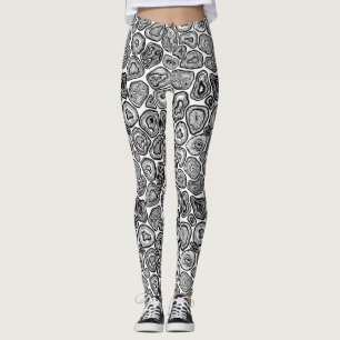 Afsnijdsels in zwart-wit leggings