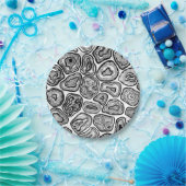 Afsnijdsels in zwart-wit papieren bordje (Feest)