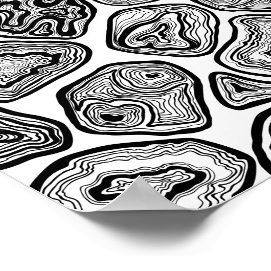 Afsnijdsels in zwart-wit poster (Hoek)