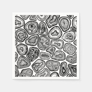 Afsnijdsels in zwart-wit servet