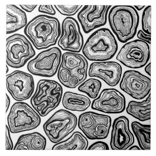 Afsnijdsels in zwart-wit tegeltje