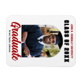 Afsoluterende foto boog rood afstuderen klas 2025 magneet (Horizontaal)