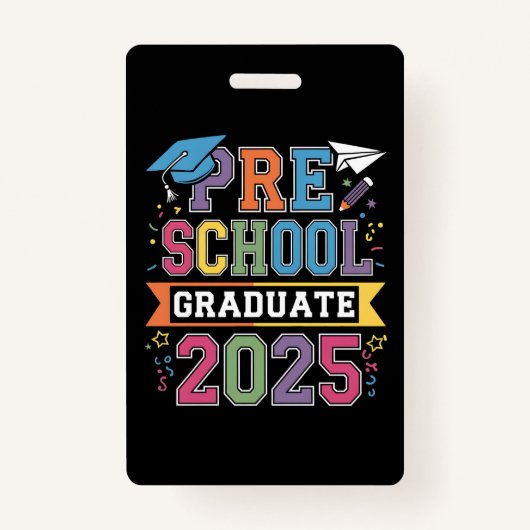 Afsoluterende kleuter 2025 Afstuderen Pre-K-school Badge (Voorkant)