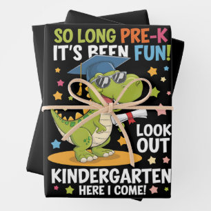 Afsoluterende Pre-K kleuterklas Dinosaur T Rex Inpakpapier Vel